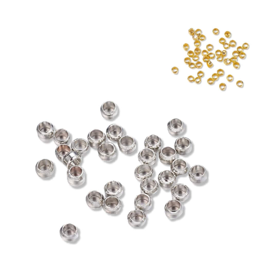 Lots perles à écraser argenté/doré