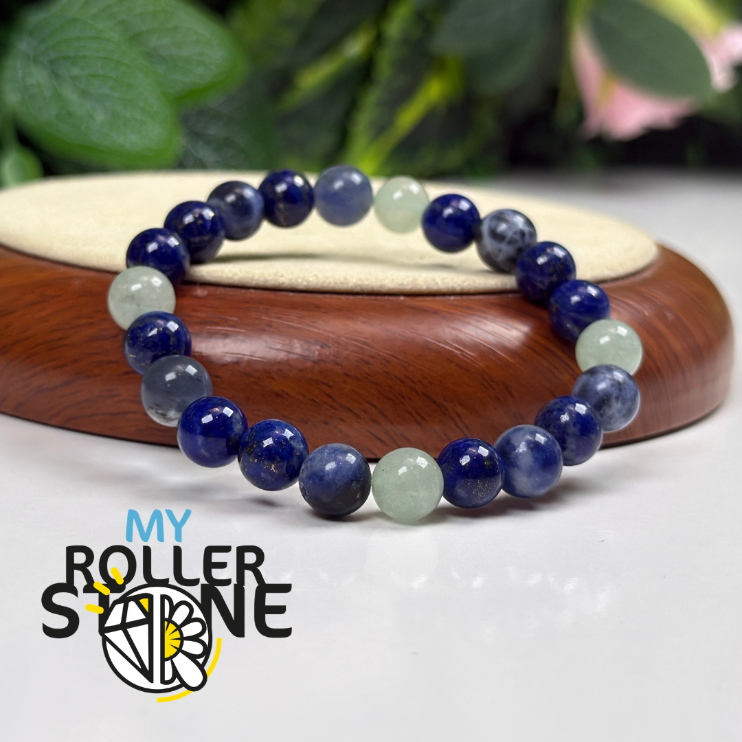 Bracelet Chemin de Vie 5 – Lapis-lazuli, Sodalite & Aventurine verte