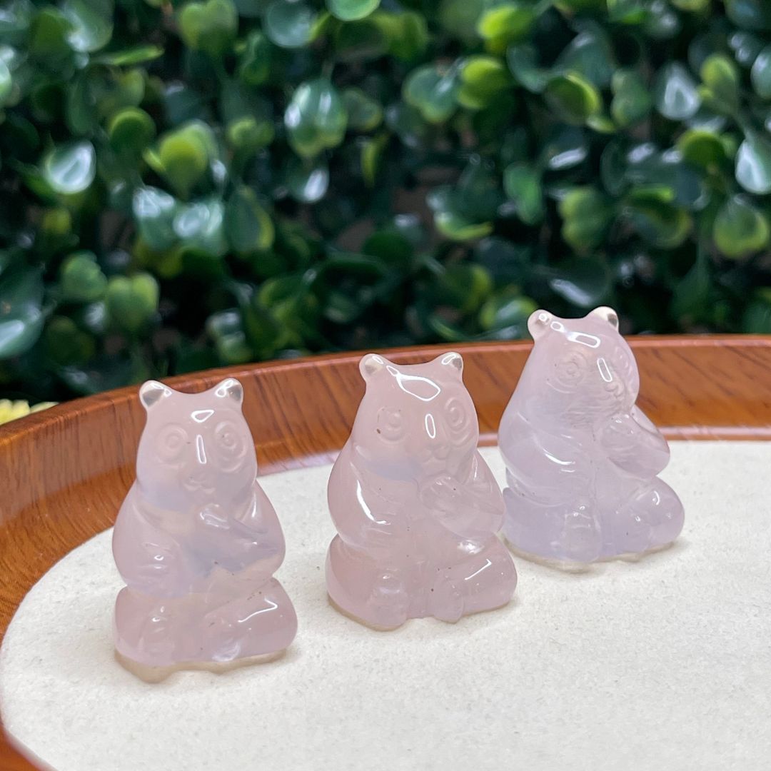 Ours en Quartz rose - sculpture