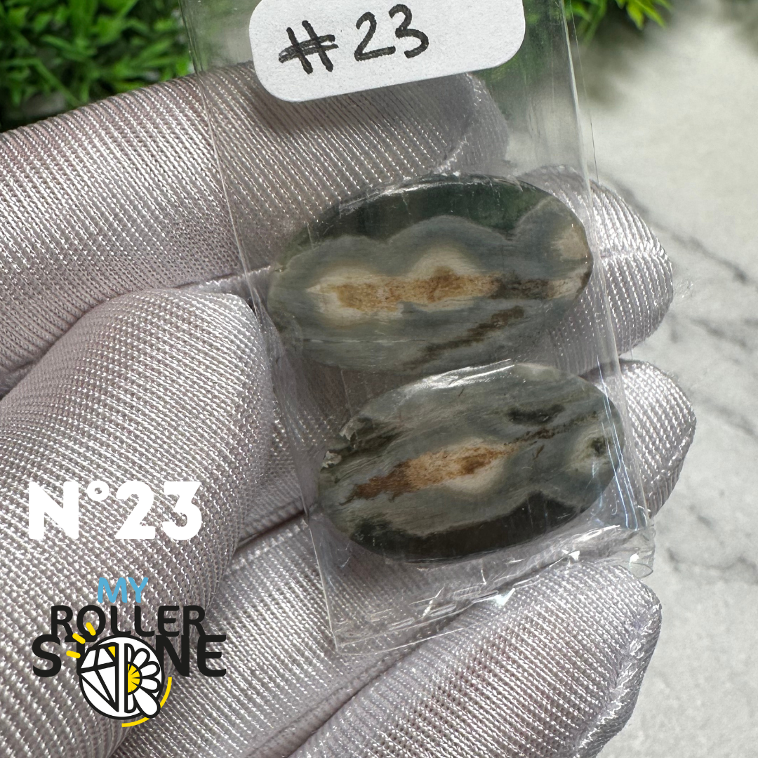 Paire de Cabochons Jaspe Océan - 23