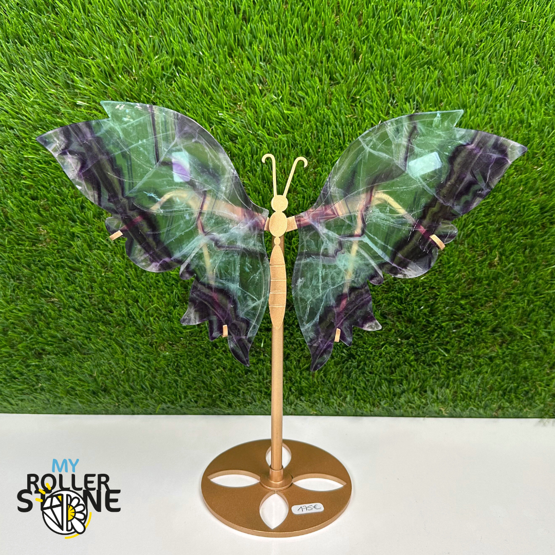 Papillon en Fluorite Arc-en-Ciel
