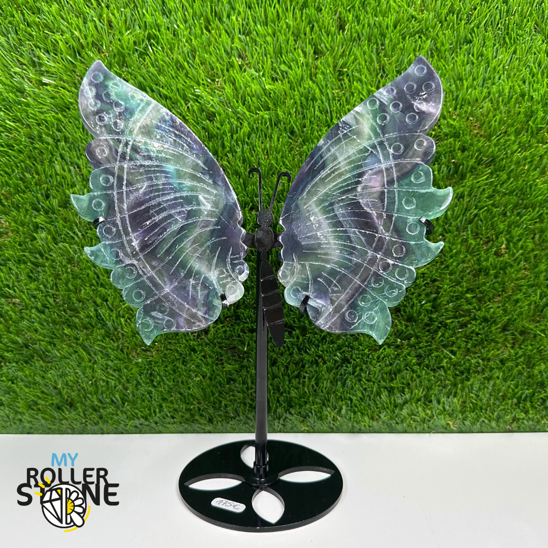 Papillon en Fluorite Arc-en-Ciel