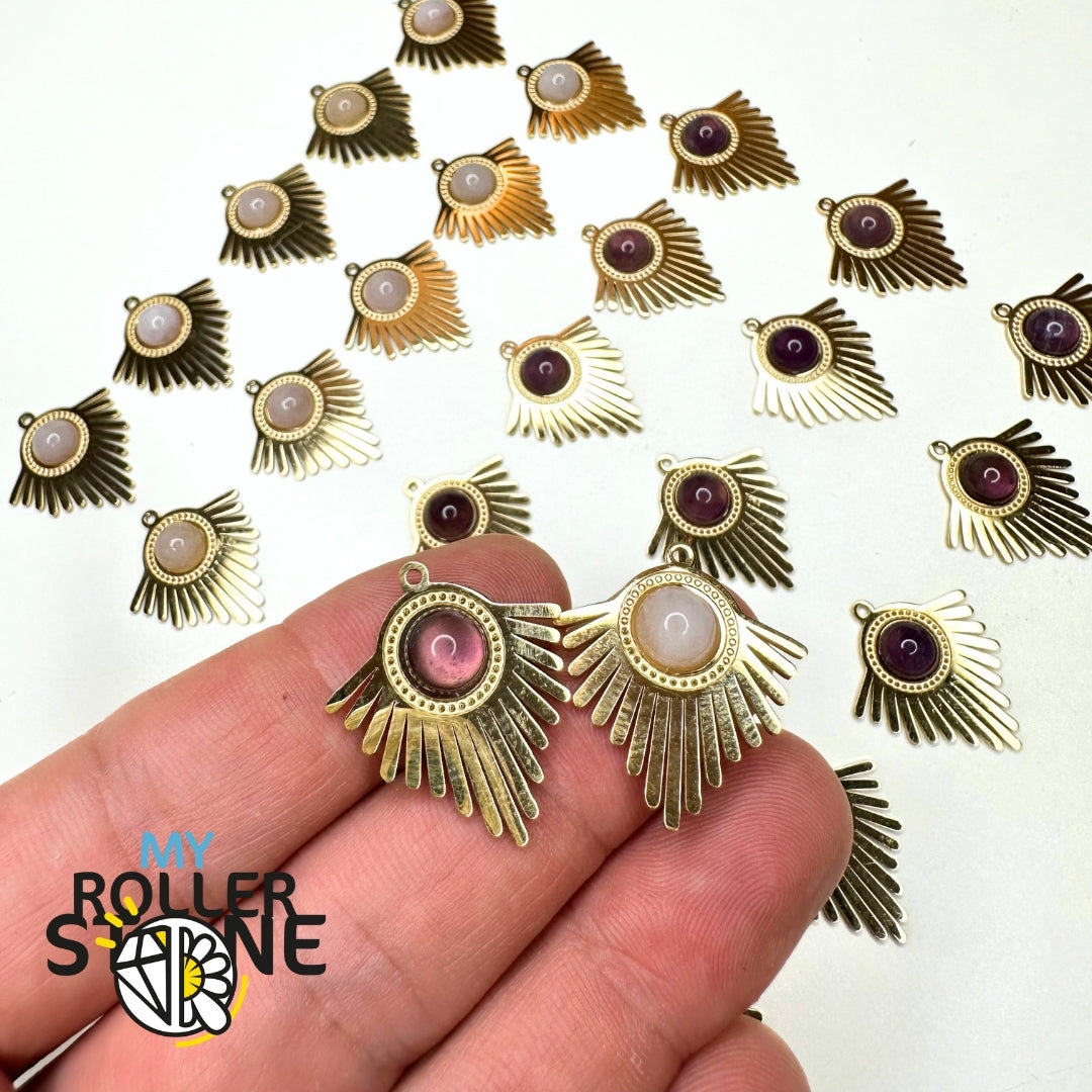 Pendentif Acier inoxydable Améthyste - Pierre du soleil