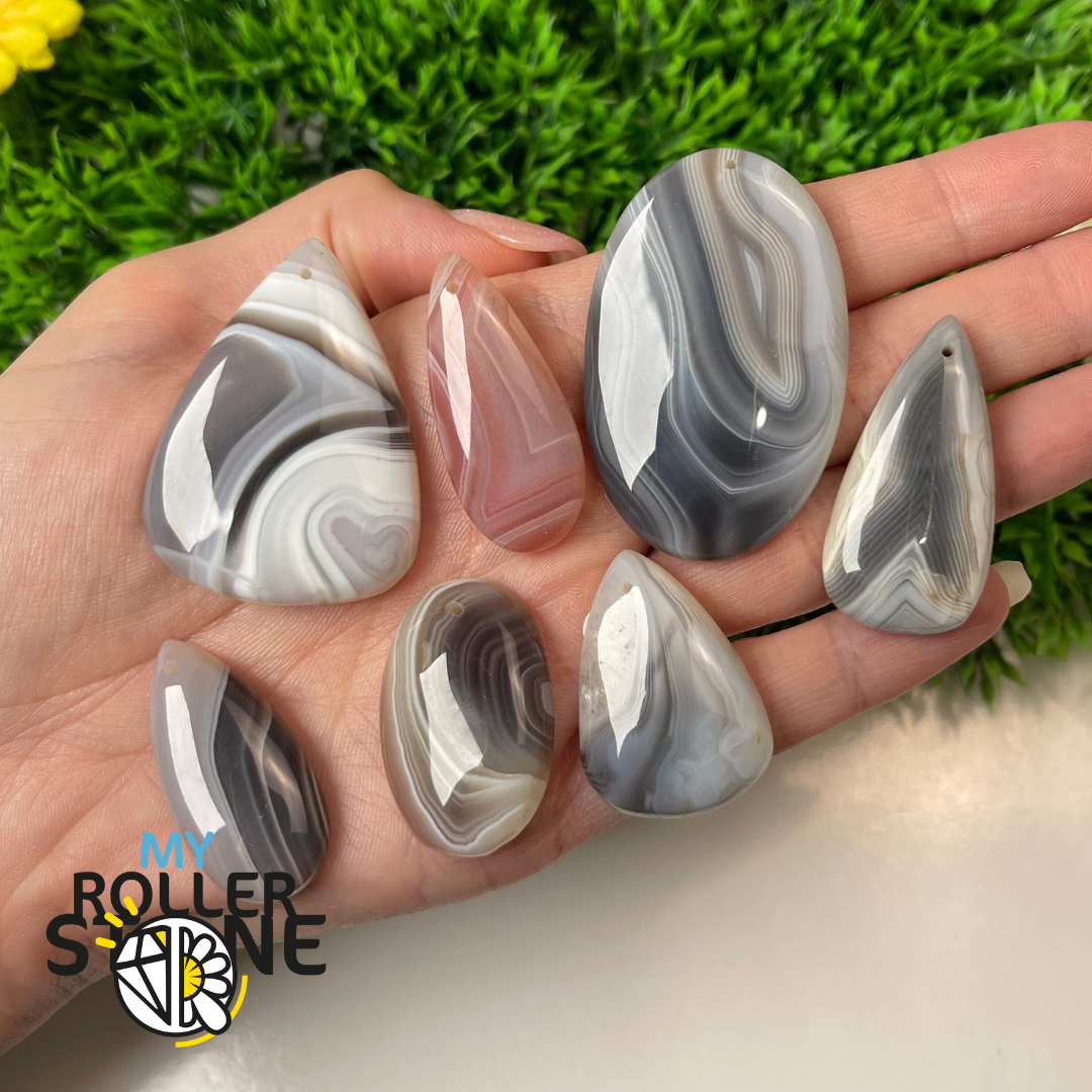 Pendentif Agate du Botswana 5A percé