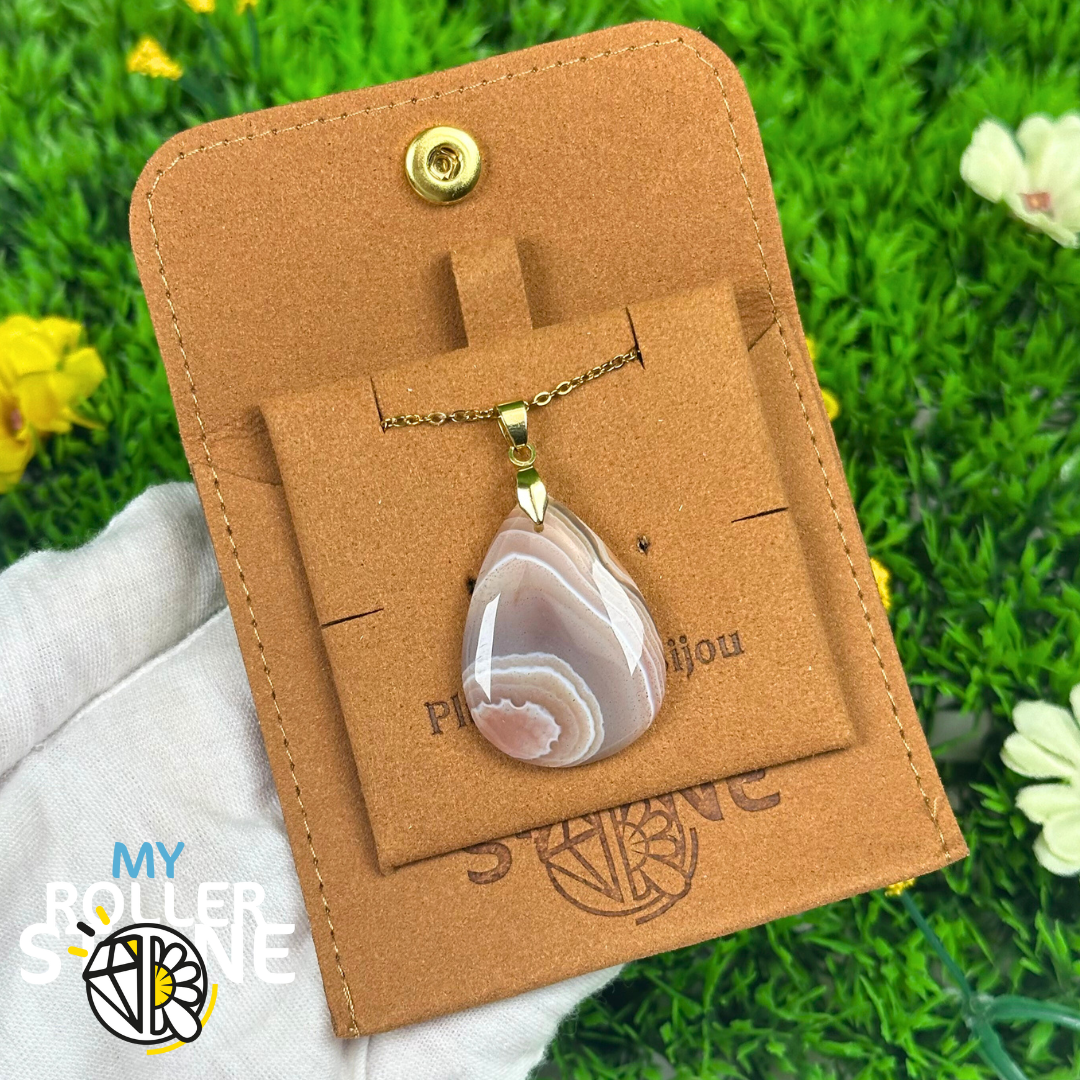 Pendentif Agate du Botswana 5A percé