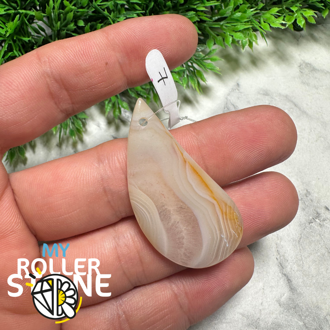 Pendentif Agate Montana Percée - 7 - Perles