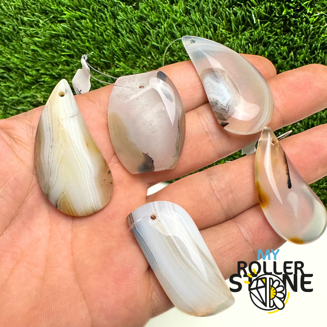 Pendentif Agate Montana Percée