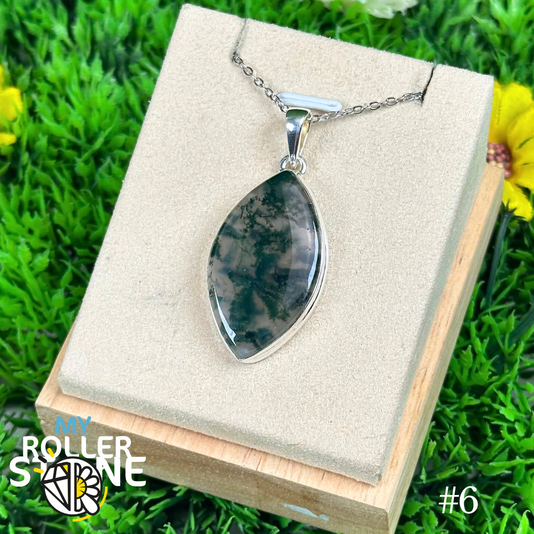 Pendentif Agate Mousse #6