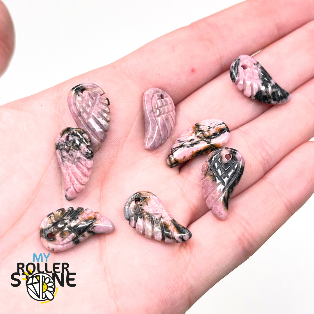 Pendentif Aile d’Ange Rhodonite Australienne - Breloques et pendentifs