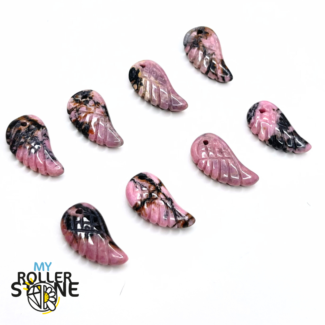 Pendentif Aile d’Ange Rhodonite Australienne - Breloques et pendentifs
