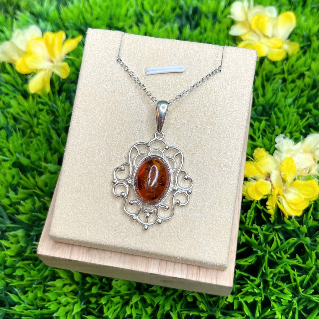 Pendentif Ambre Cognac