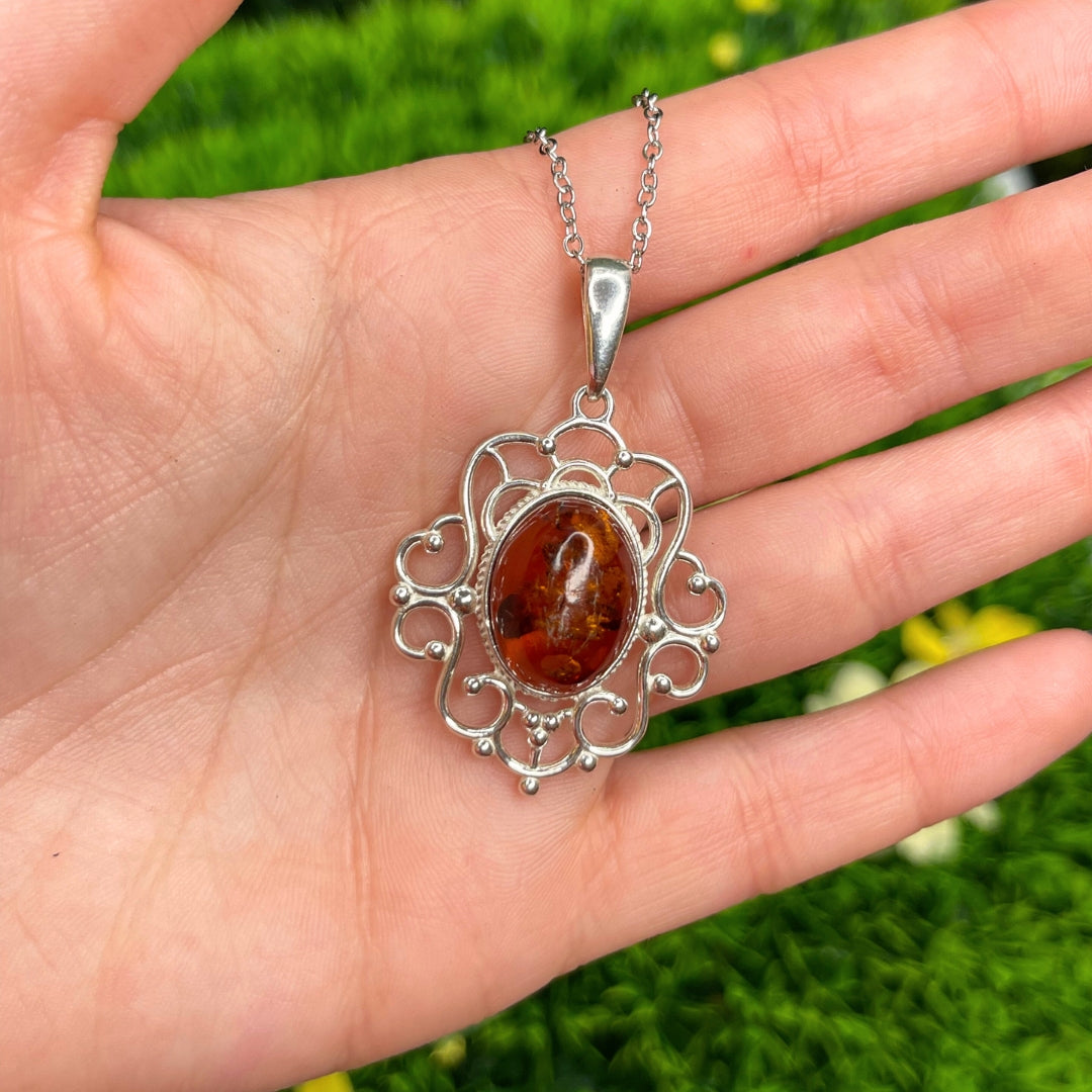 Pendentif Ambre Cognac