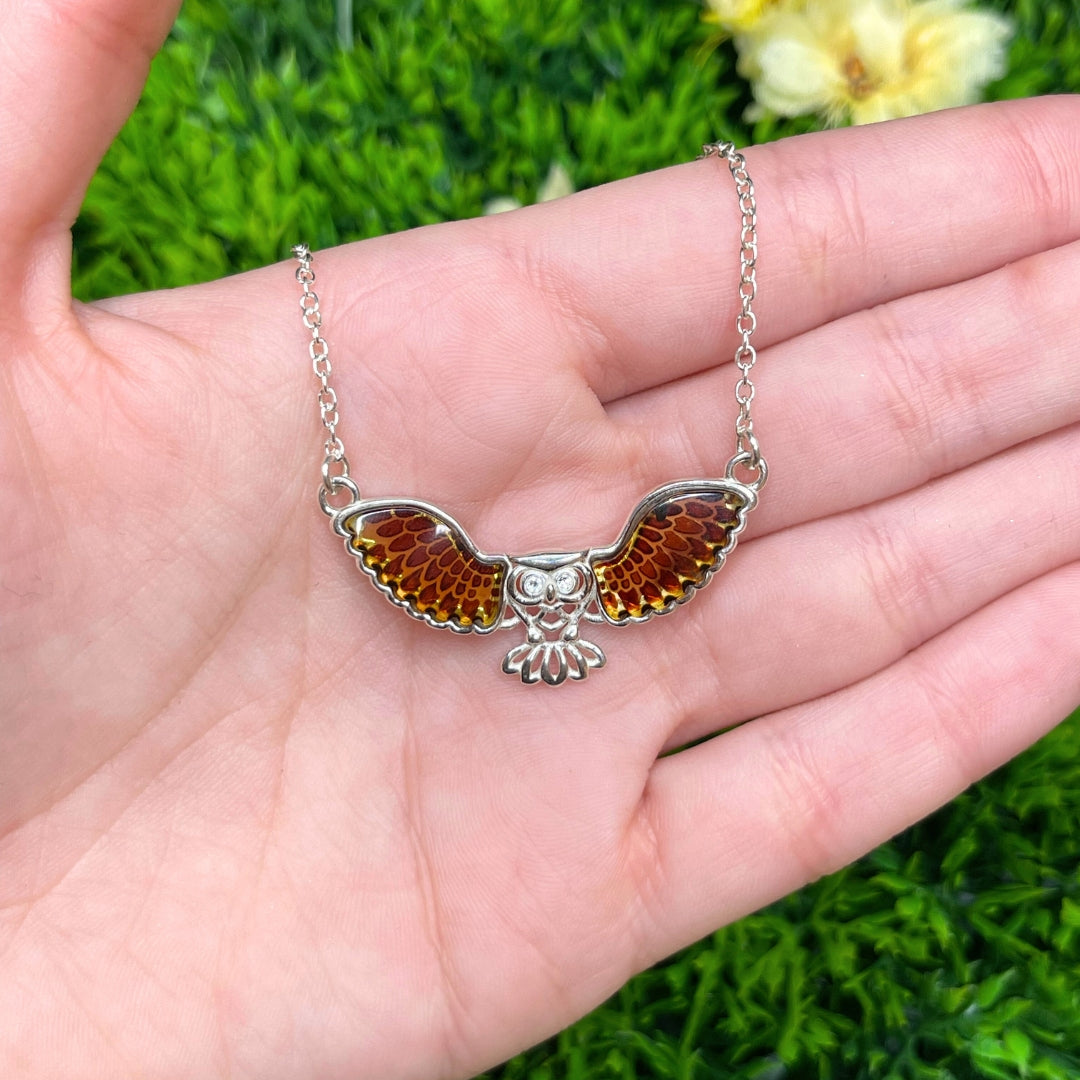 Pendentif Ambre Hibou 