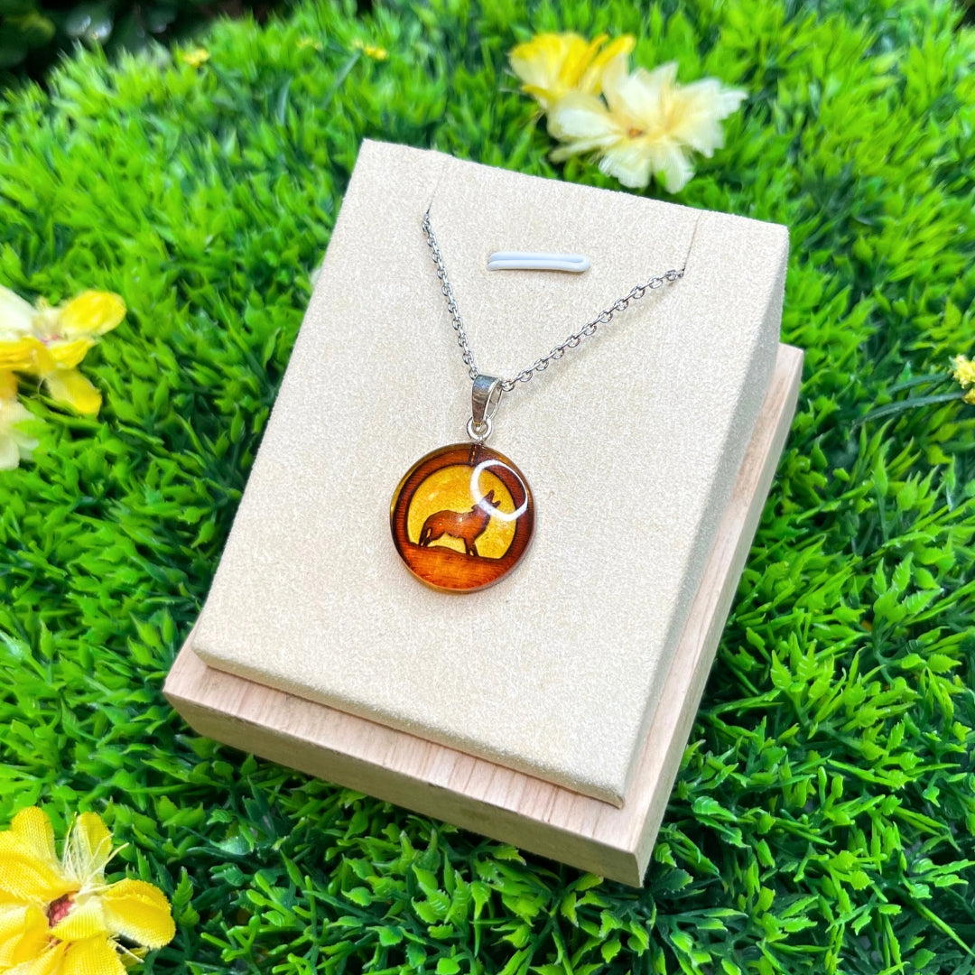 Pendentif Ambre Loup