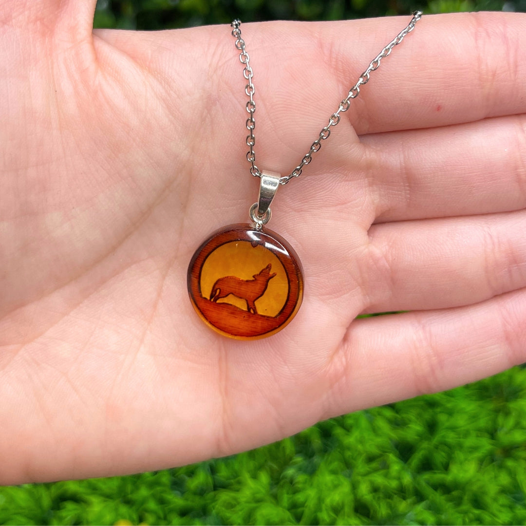 Pendentif Ambre Loup