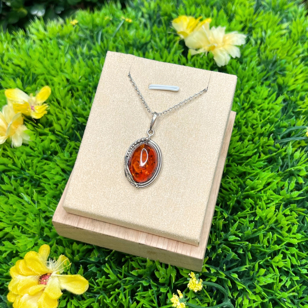 Pendentif Ambre Oval