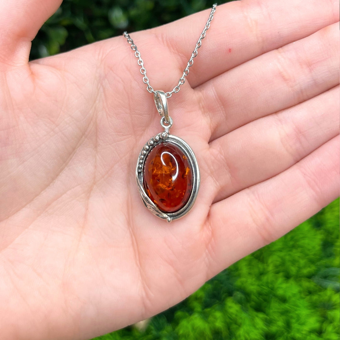 Pendentif Ambre Oval