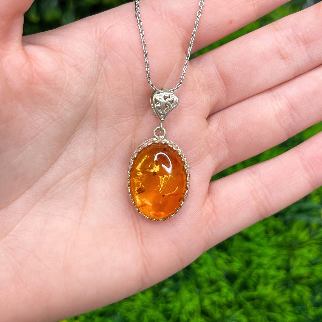 Pendentif Ambre Ovale
