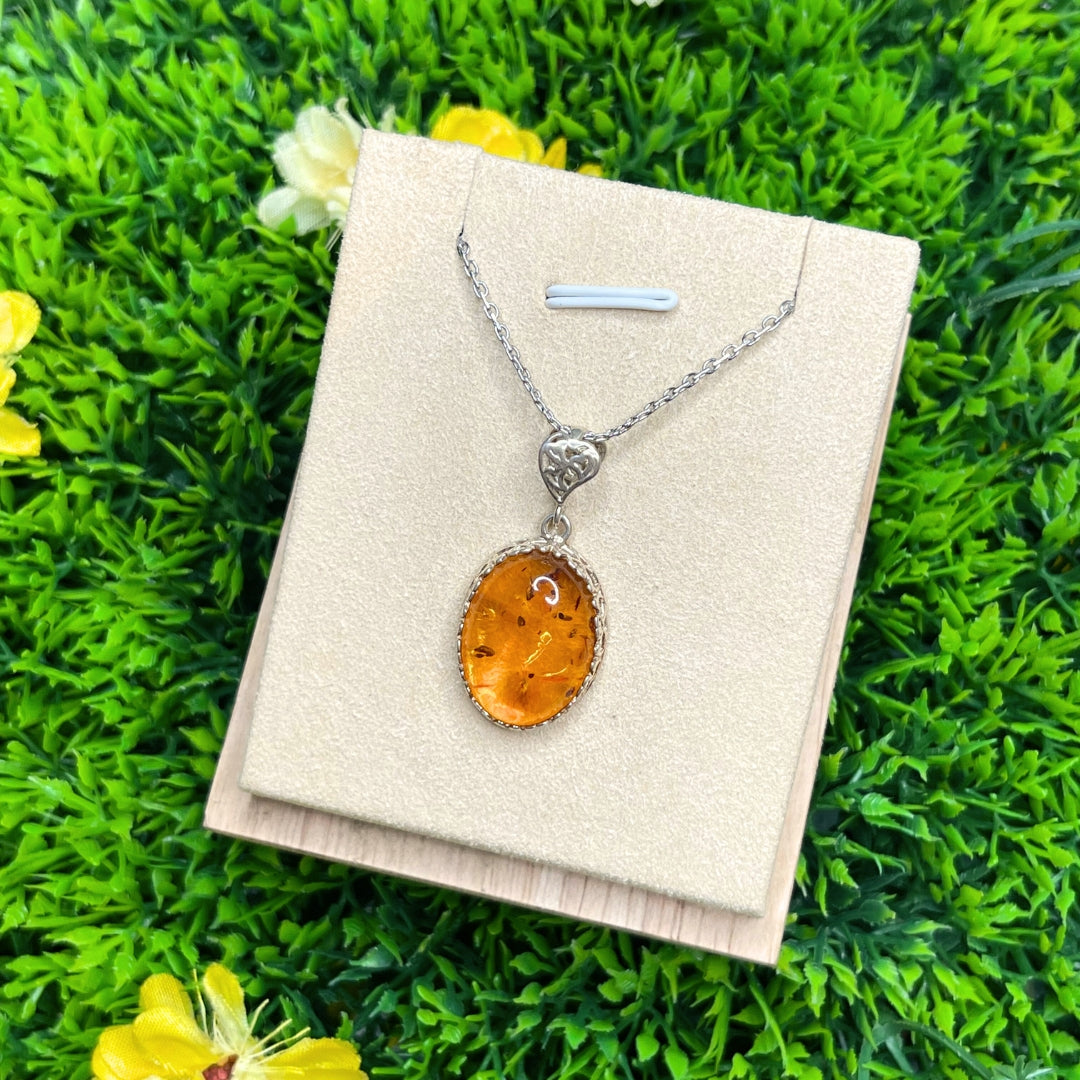 Pendentif Ambre Ovale