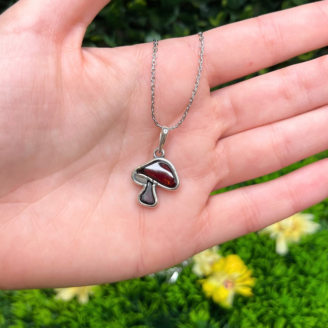 Pendentif Ambre Petit Champignon