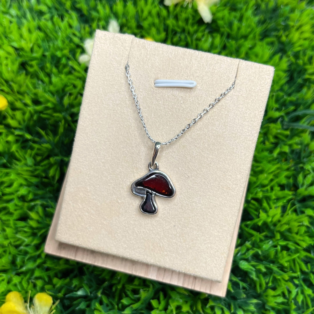 Pendentif Ambre Petit Champignon