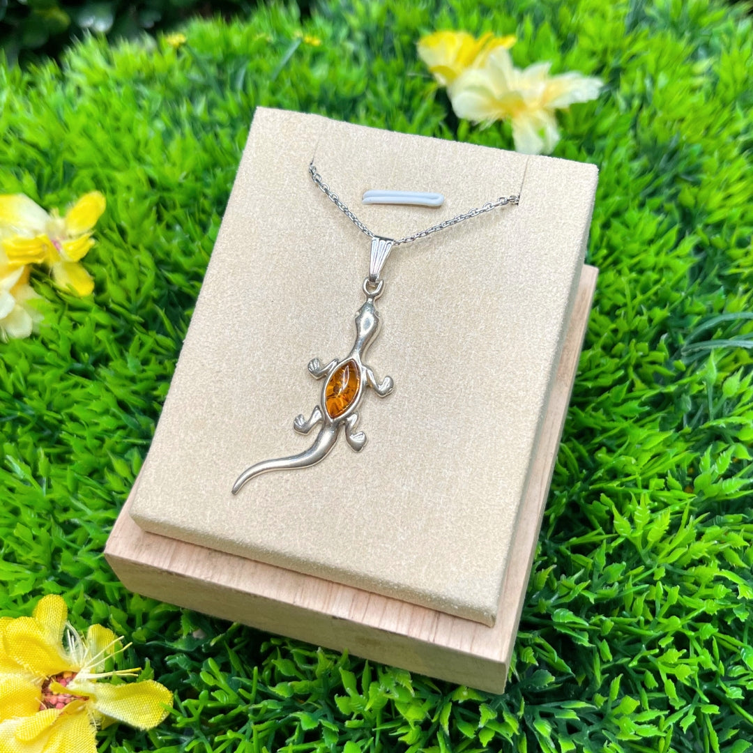 Pendentif Ambre salamandre