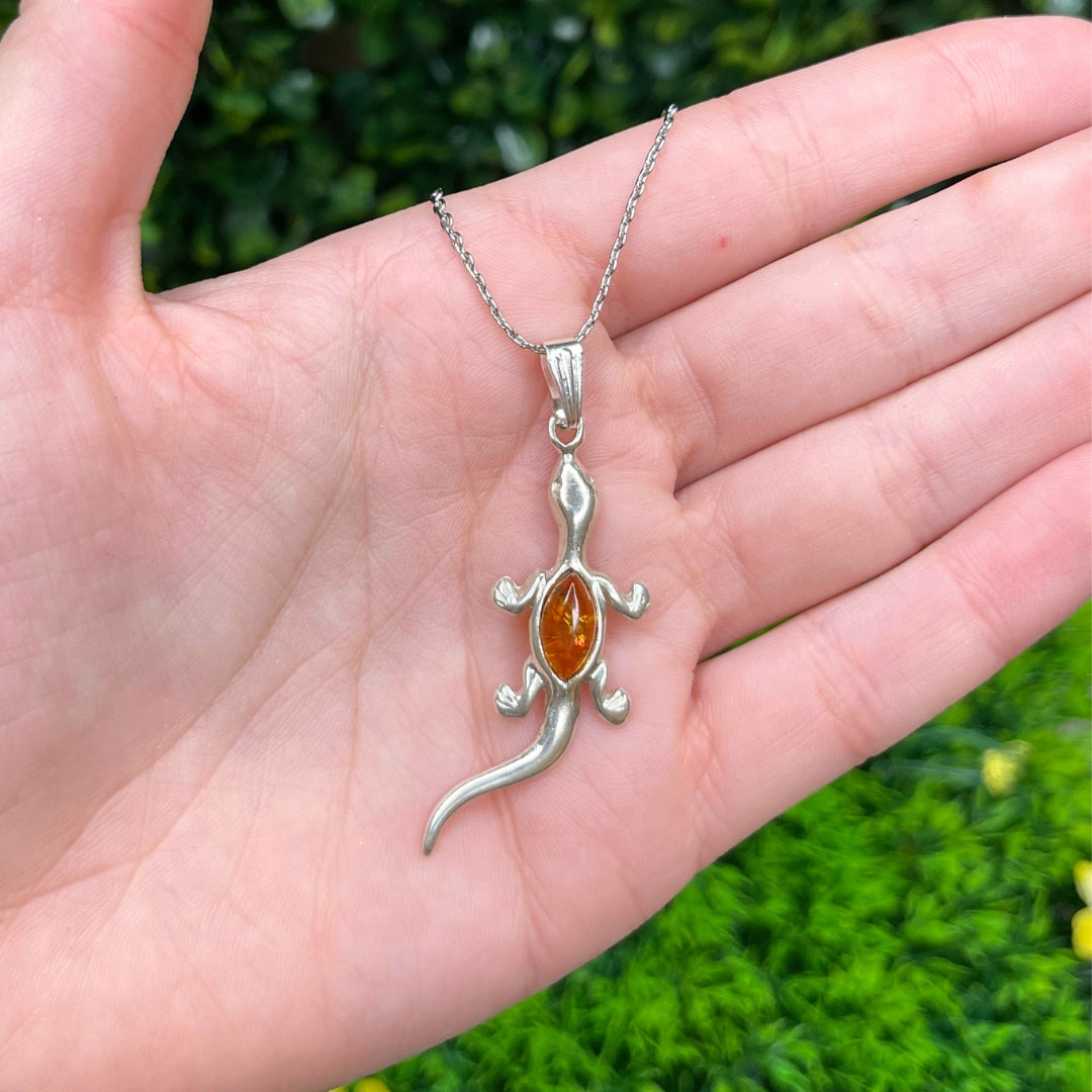 Pendentif Ambre salamandre