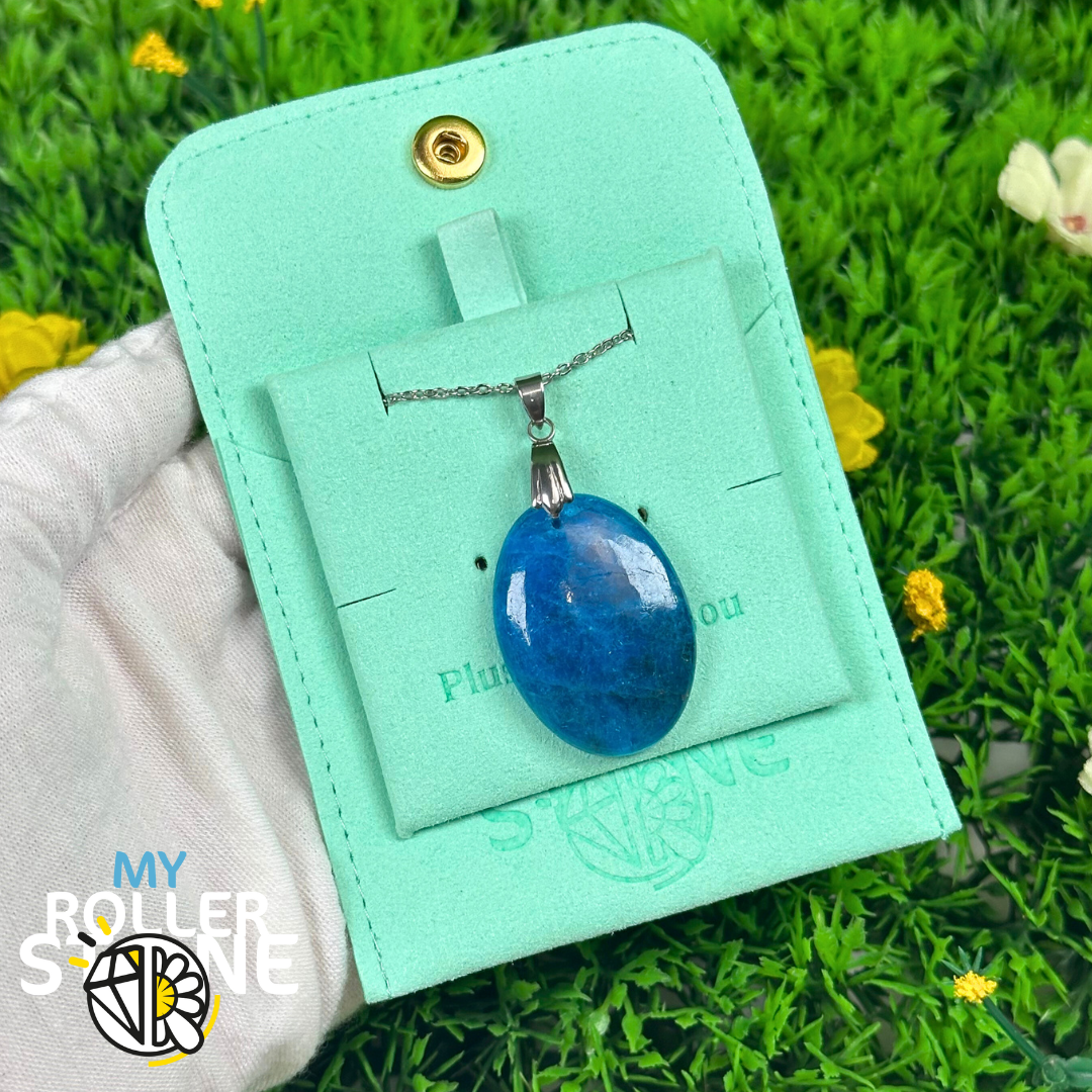 Pendentif Apatite bleue 5A