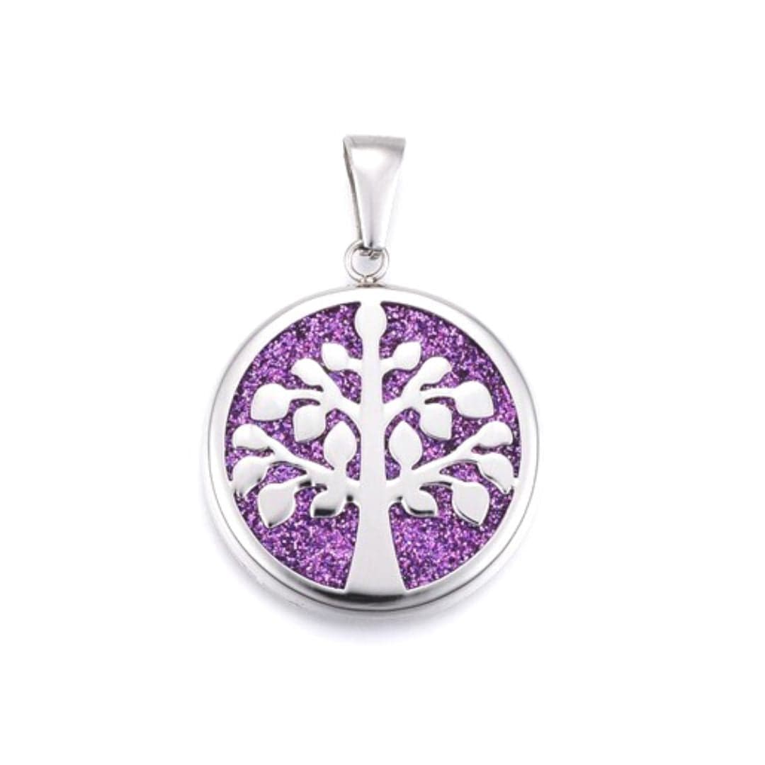Pendentif Arbre de vie Acier inoxydable Violet/Argenté - Breloques et pendentifs