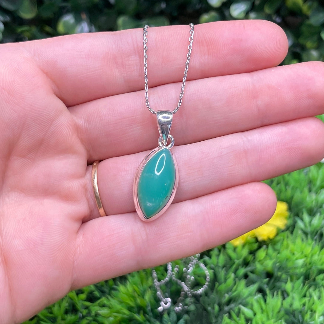 Pendentif Argent 925 en chrysoprase#1