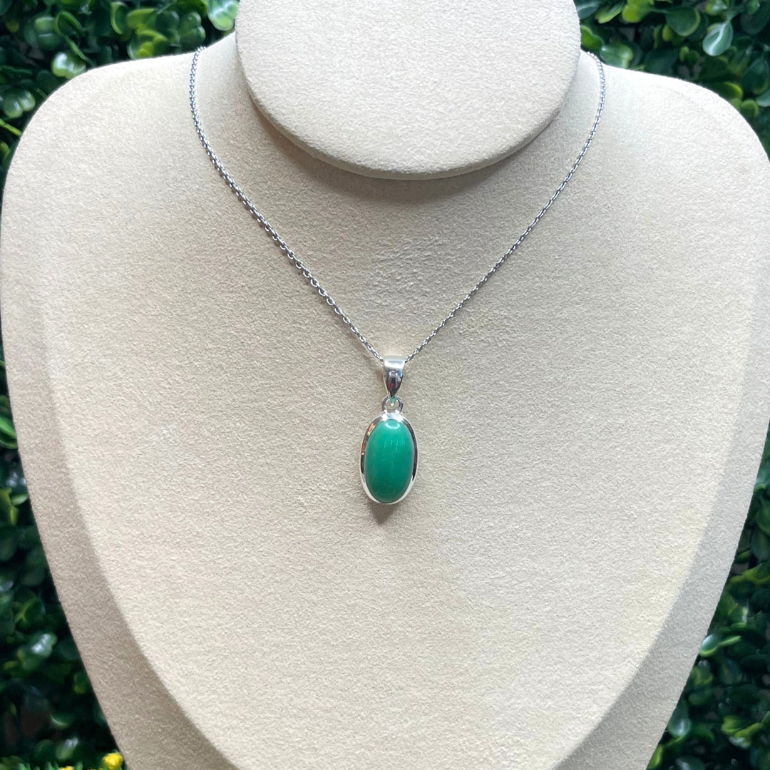 Pendentif Argent en Chrysoprase #2