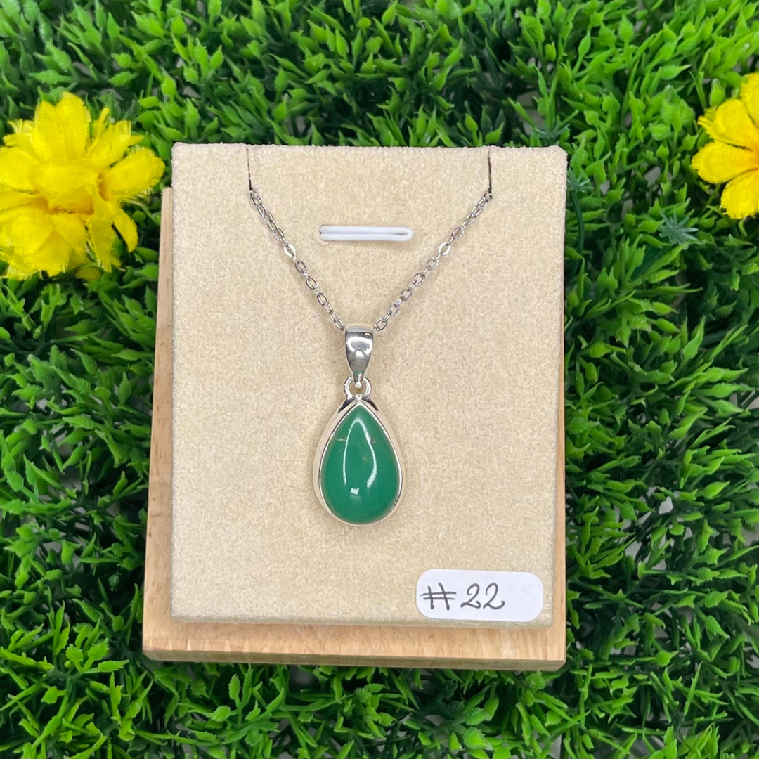 Pendentif Argent 925 Chrysoprase #22
