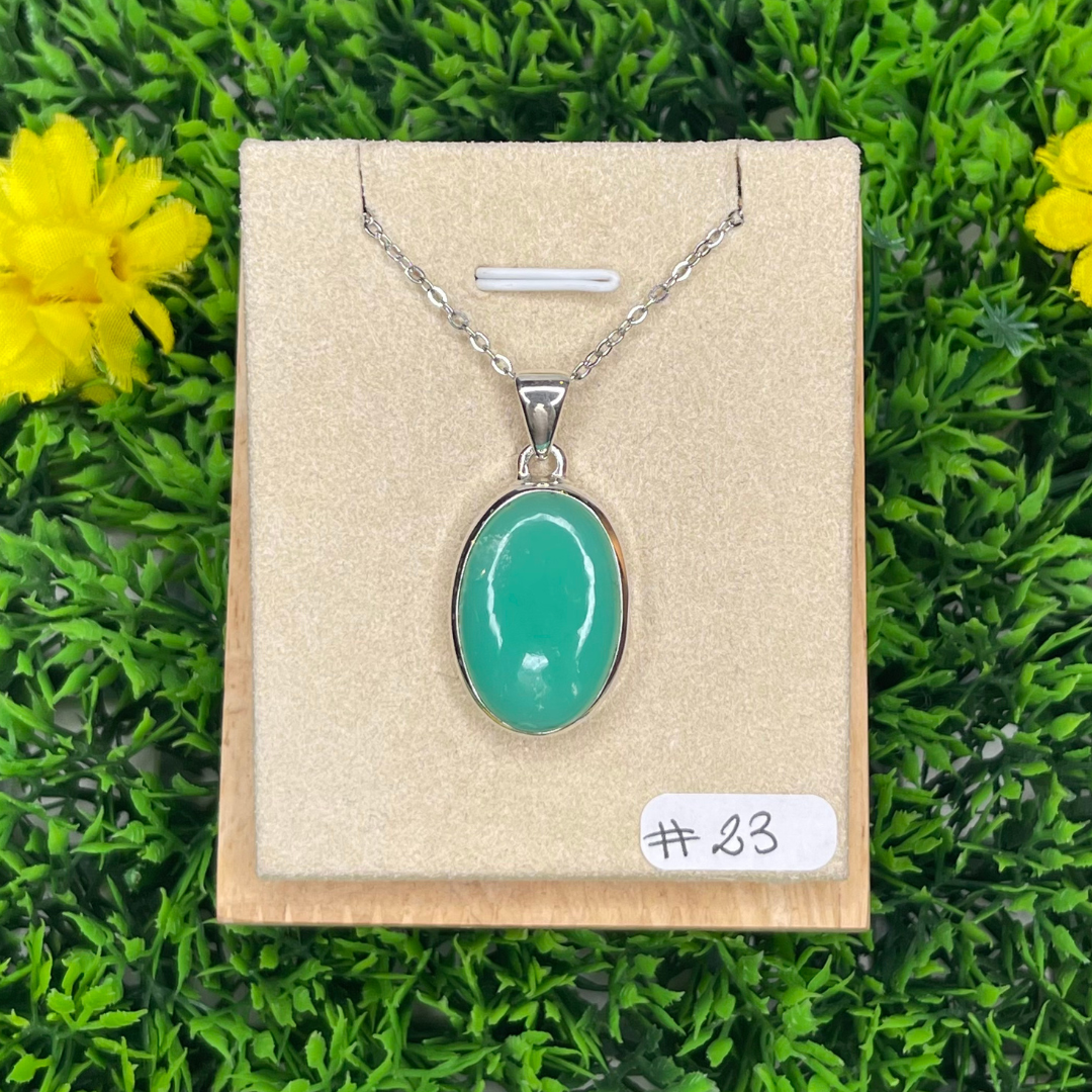 Pendentif Argent 925 Chrysoprase #23