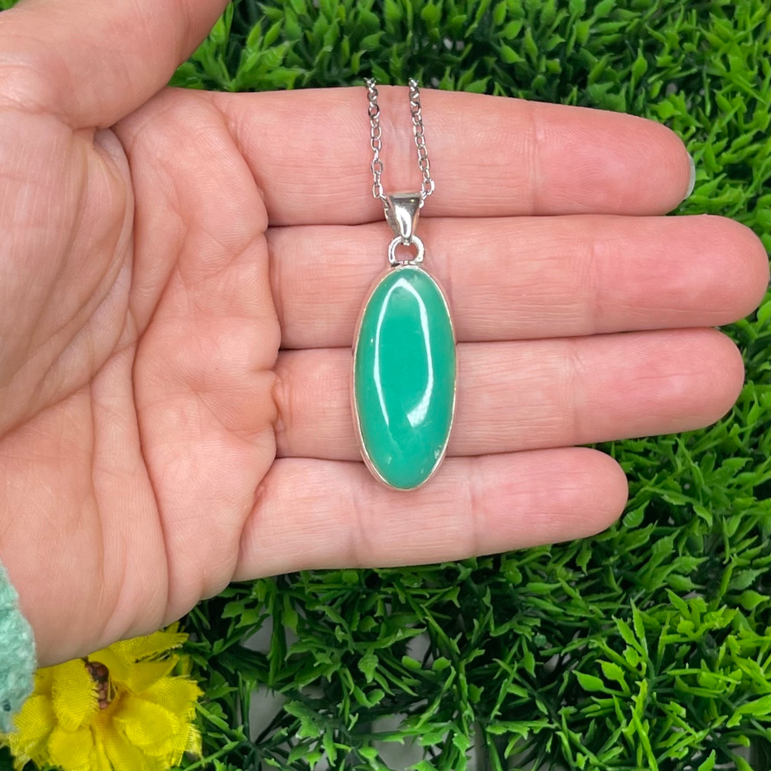 Pendentif Argent 925 Chrysoprase #28