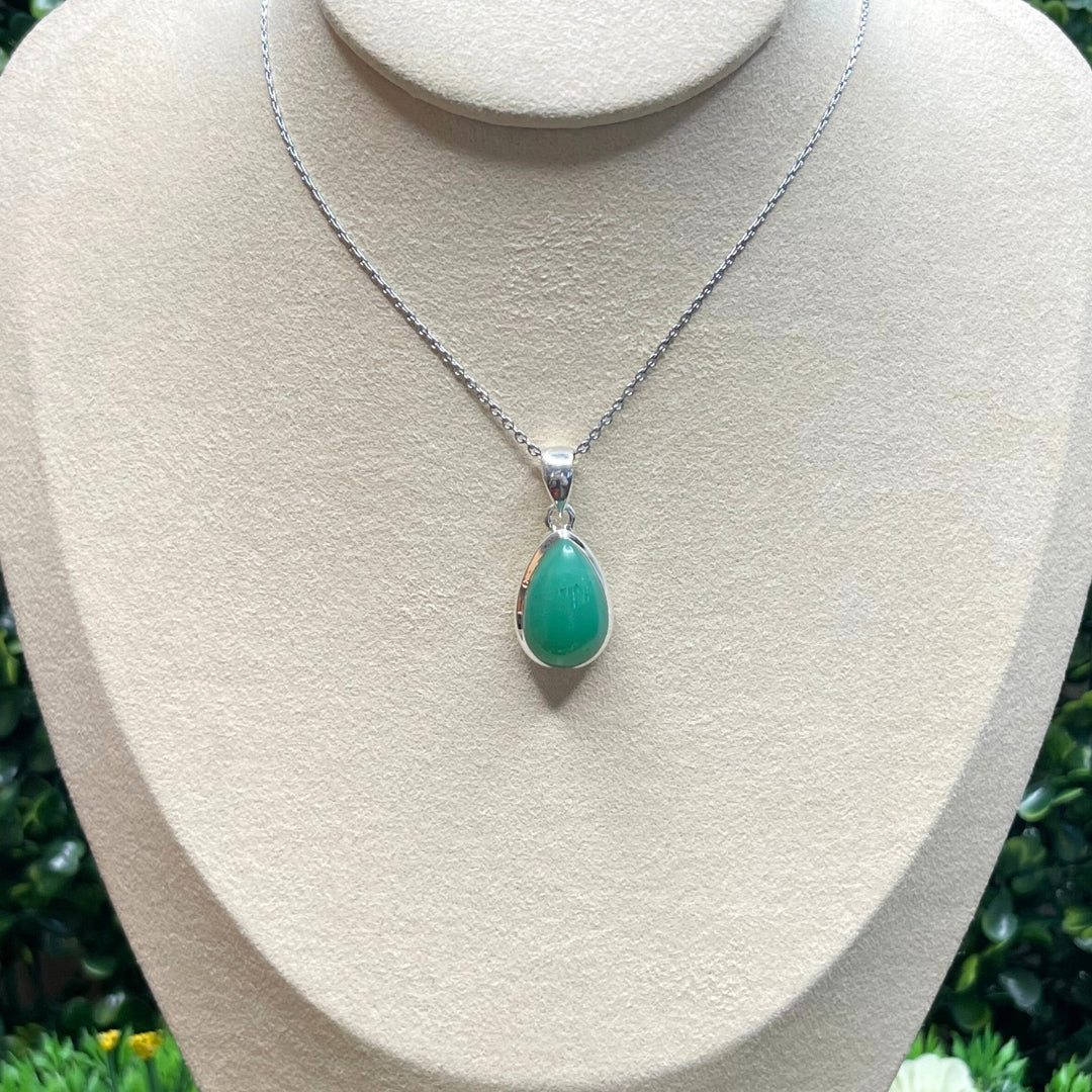 Pendentif Argent en  Chrysoprase #3