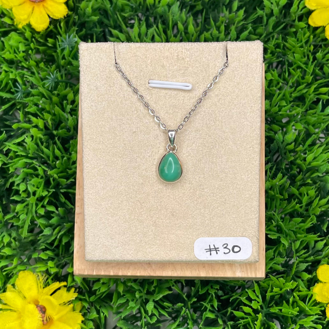 Pendentif Argent 925 Chrysoprase #30