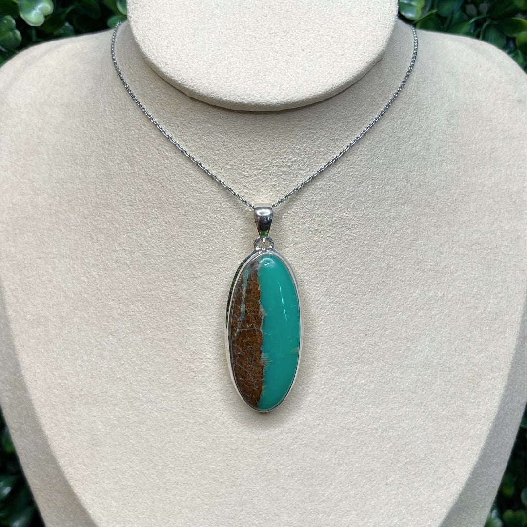 Pendentif Argent Chrysoprase Boulder #6