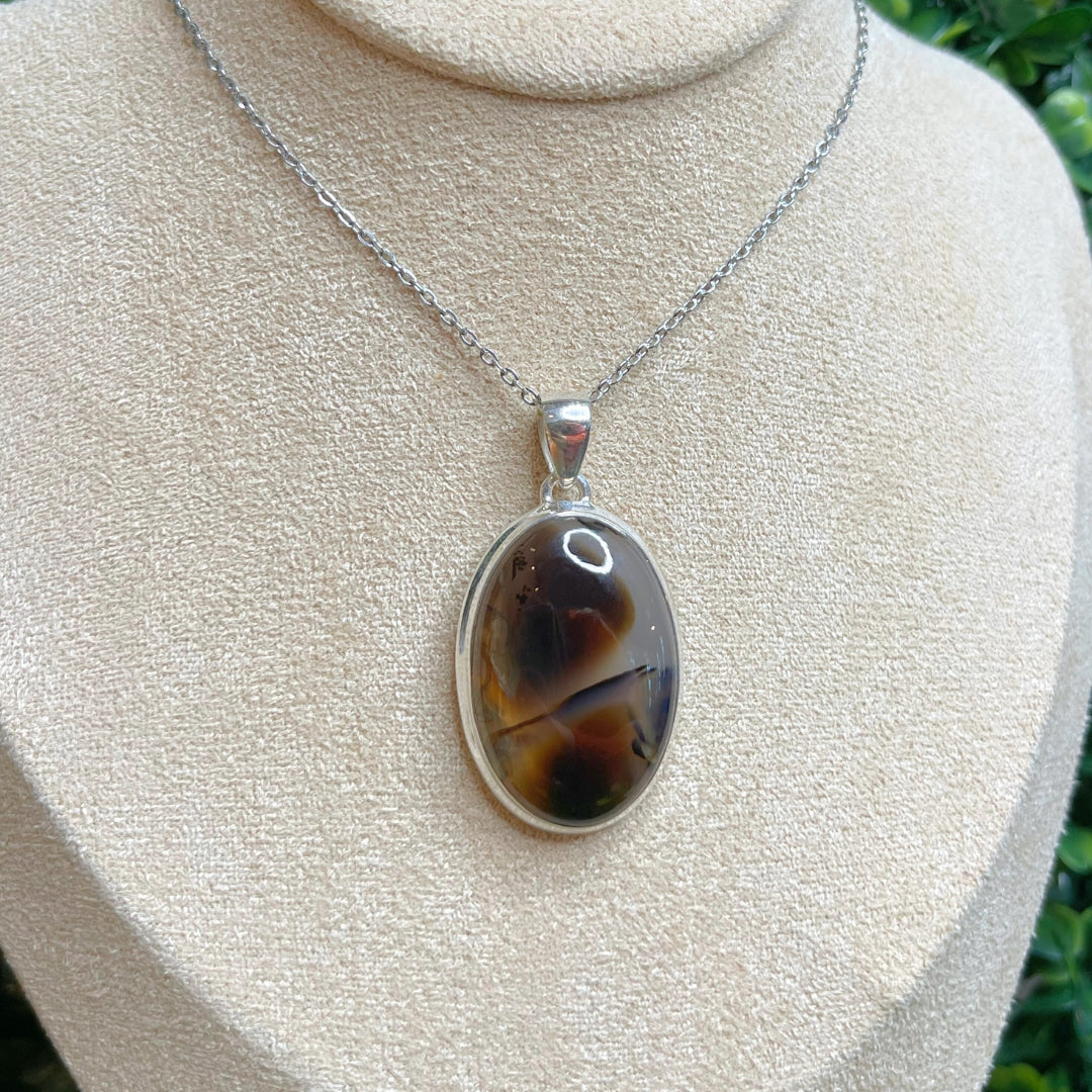 Pendentif Argent 925 Agate Montana #3