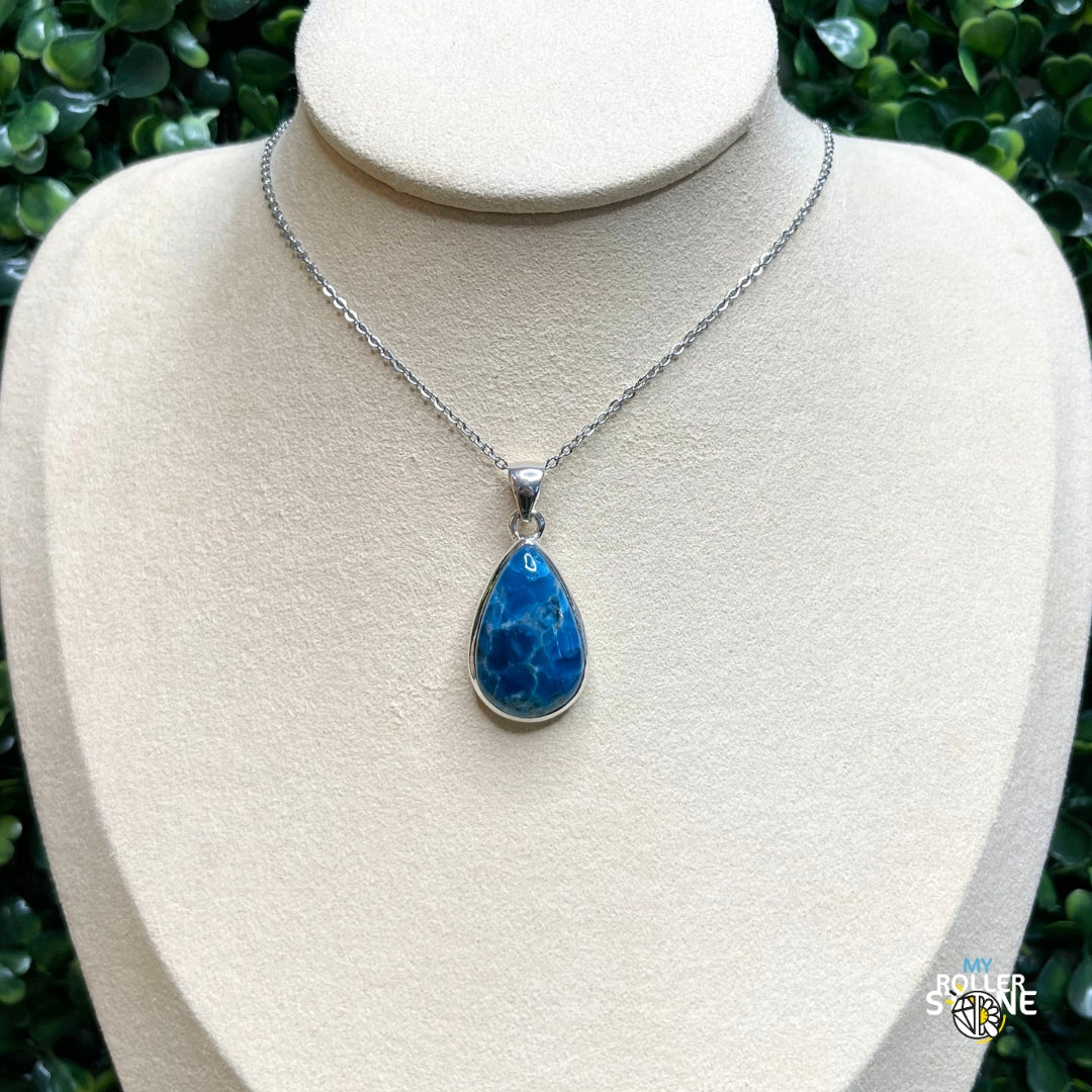Pendentif Argent Apatite Bleue #6