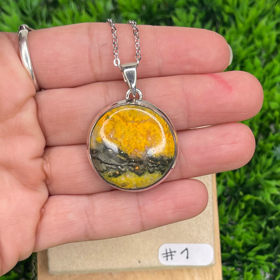 Pendentif Argent Jaspe Bumblebee #1 - Bagues