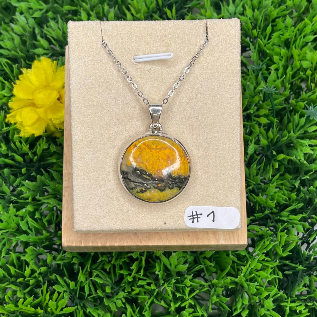 Pendentif Argent Jaspe Bumblebee #1 - Bagues