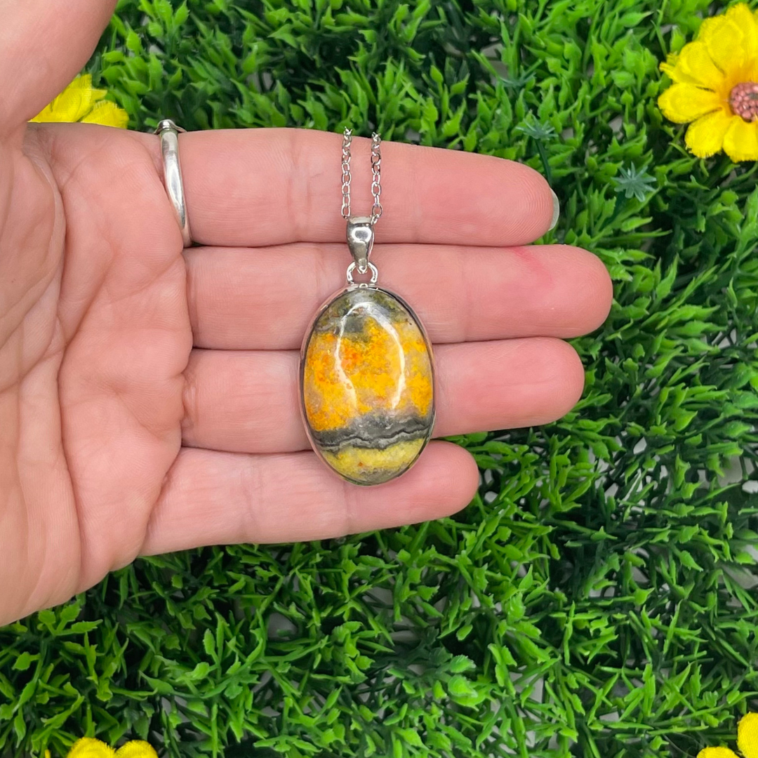 Pendentif Argent Jaspe Bumblebee #10 - Breloques et pendentifs