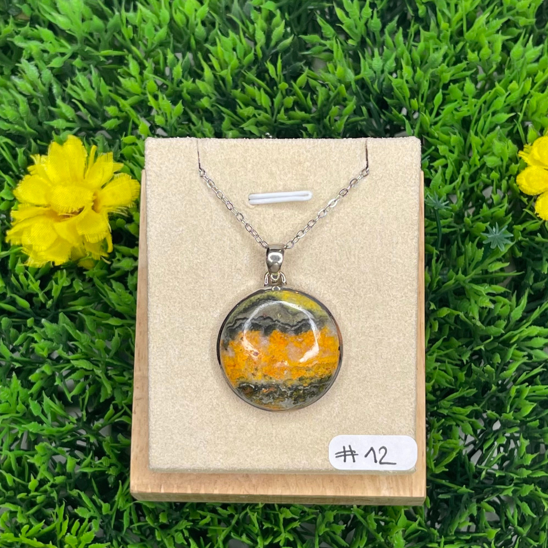 Pendentif Argent Jaspe Bumblebee #12 - Breloques et pendentifs