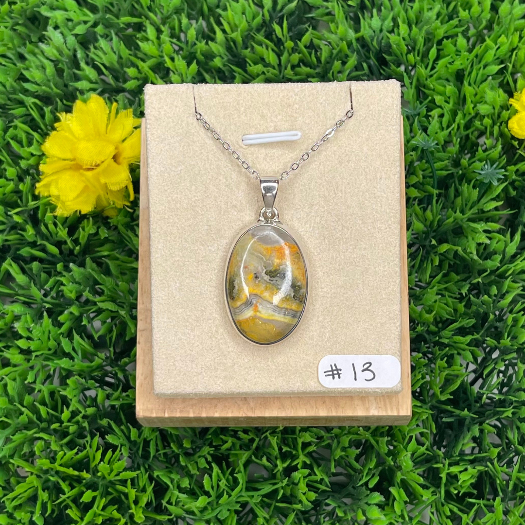 Pendentif Argent Jaspe Bumblebee #13 - Breloques et pendentifs