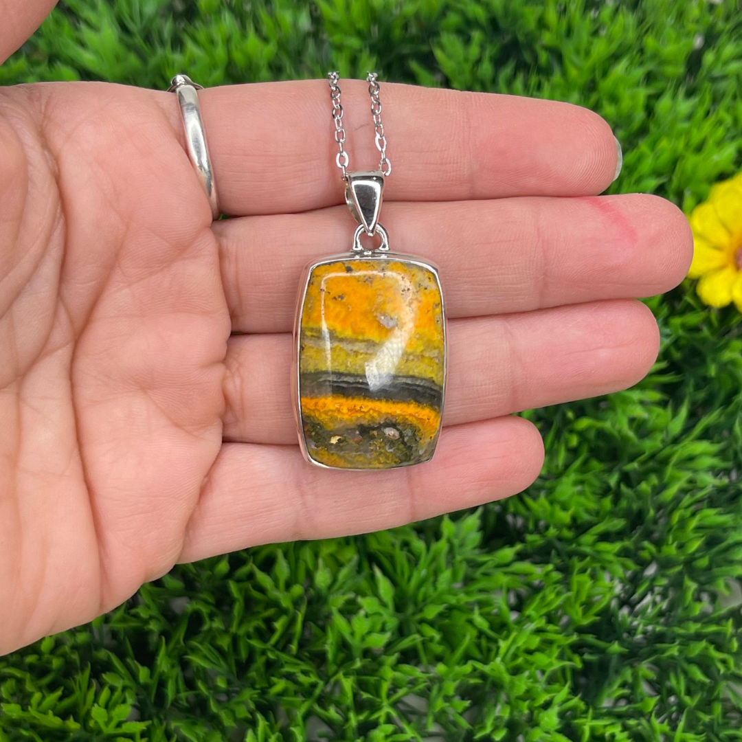 Pendentif Argent Jaspe Bumblebee #2 - Bagues