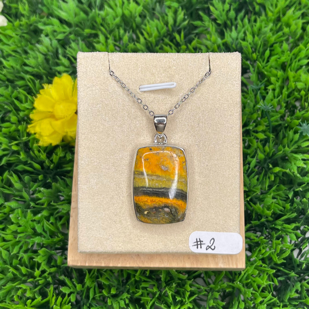 Pendentif Argent Jaspe Bumblebee #2 - Bagues