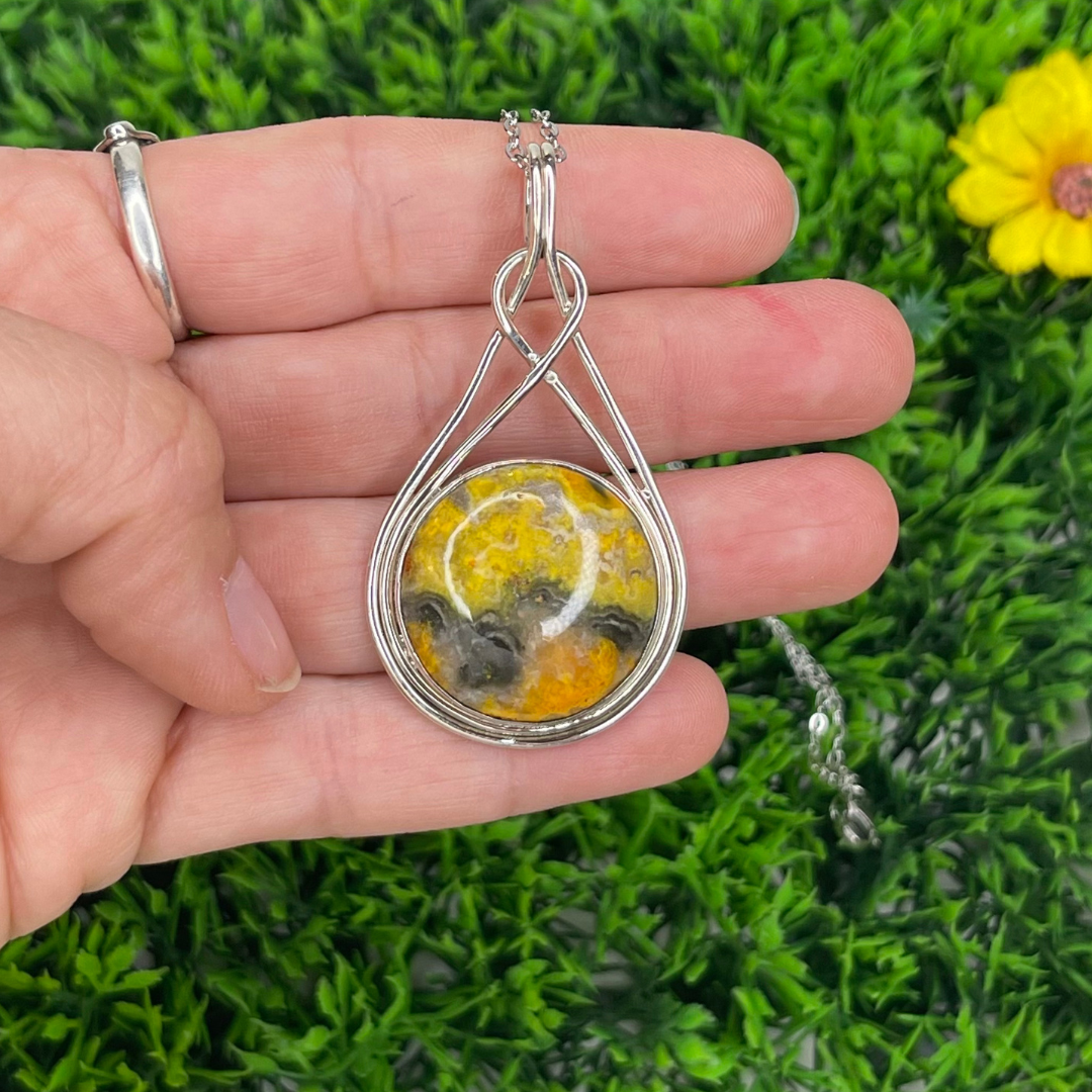 Pendentif Argent Jaspe Bumblebee #6 - Bagues