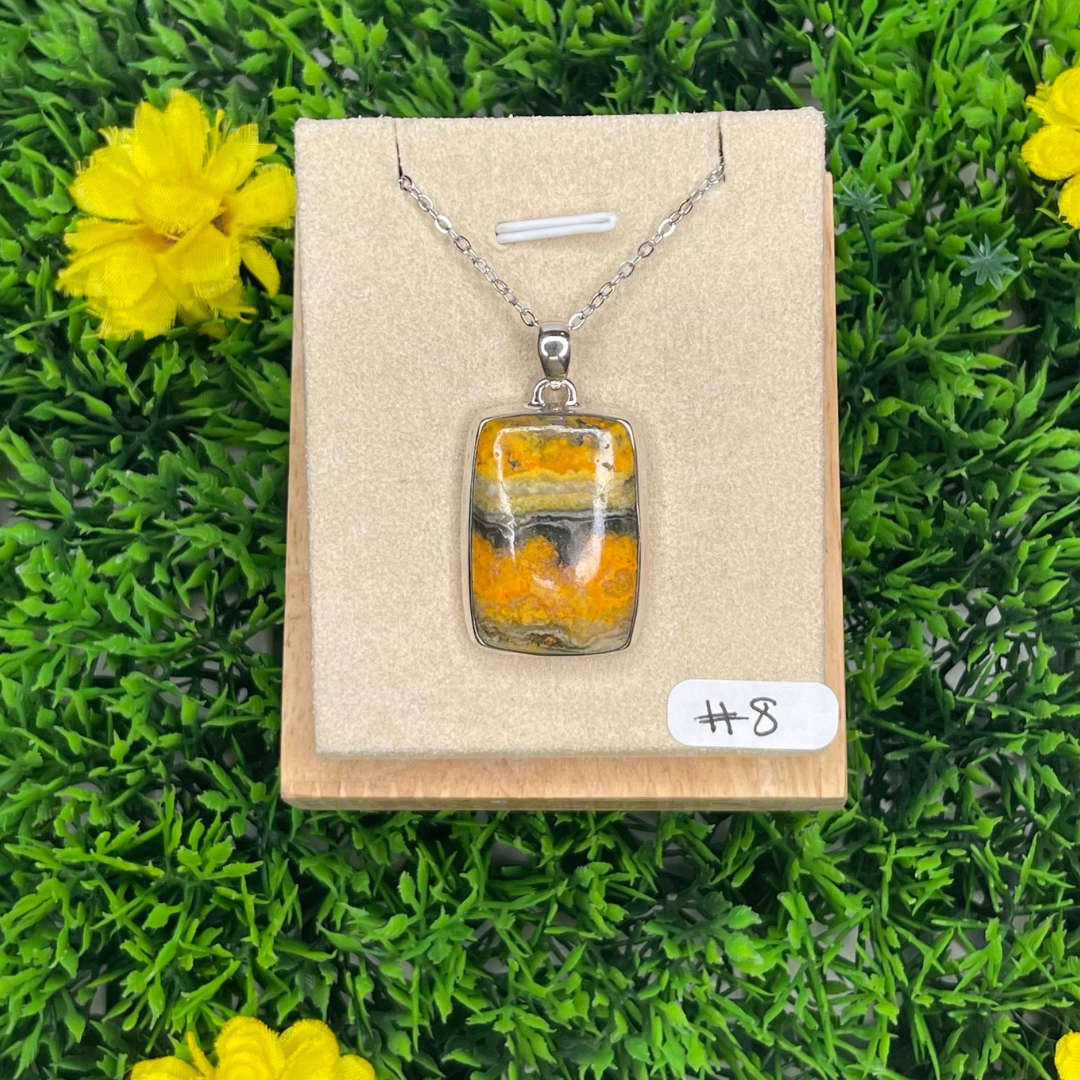 Pendentif Argent Jaspe Bumblebee #8 - Breloques et pendentifs