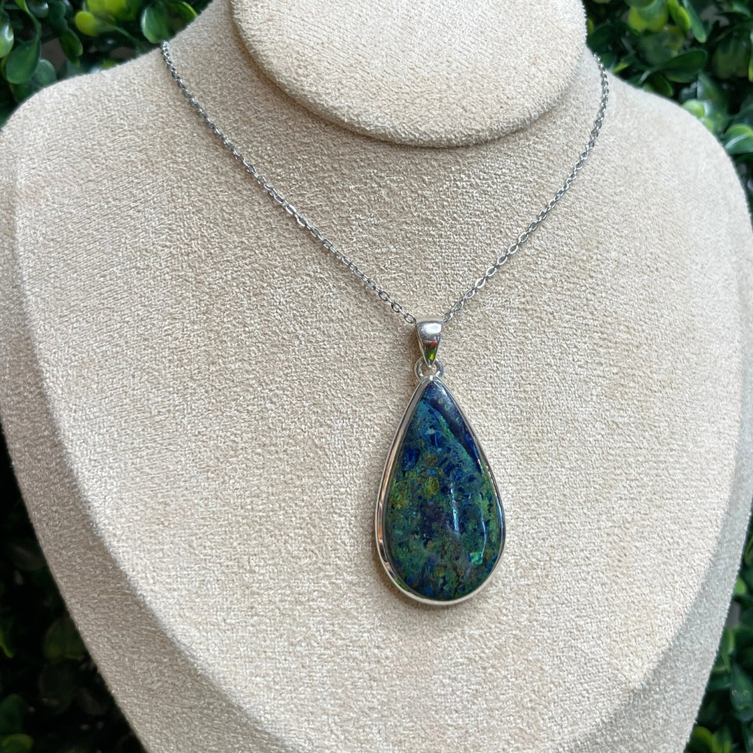 Pendentif Argent 925 Malachite Azurite #1
