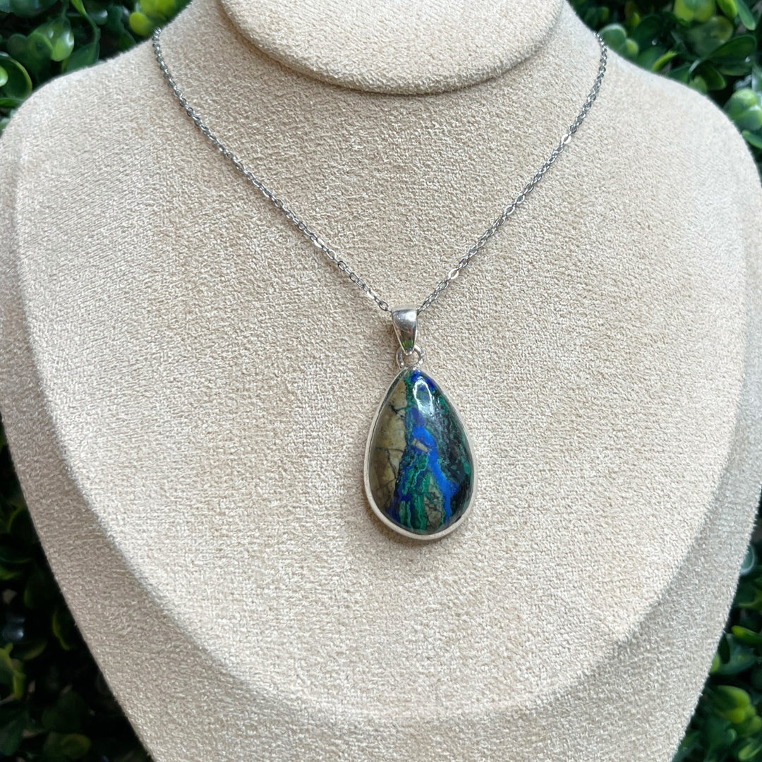 Pendentif Argent 925 Malachite Azurite #3